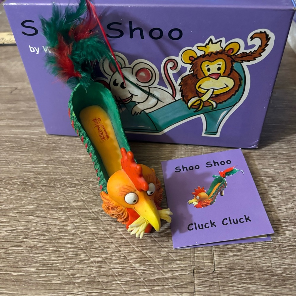 Shoo Shoo Cluck Cluck by Willow Hall Chicken Rooster Shoe Figurine